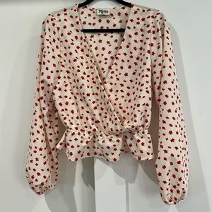 Show Me Your Mumu Floral Crop Peplum Blouse - Size M